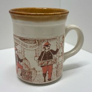Vintage Biltons England stoneware ceramic glazed mug with street scene